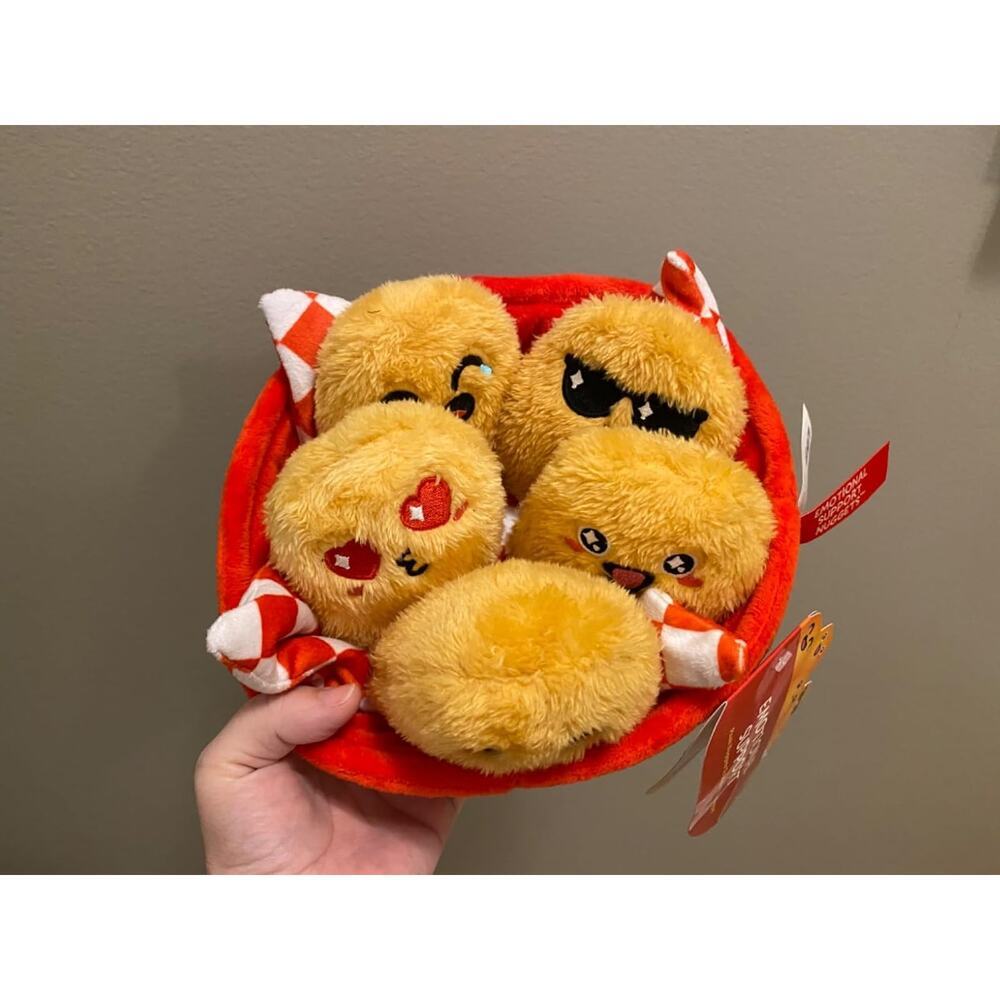 Emotional Support Nuggets Plush Toy Cute Soft Stuffed Chicken Nugget Gift Basket
